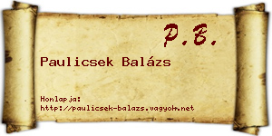 Paulicsek Balázs névjegykártya