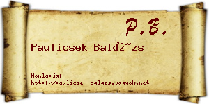 Paulicsek Balázs névjegykártya