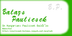 balazs paulicsek business card